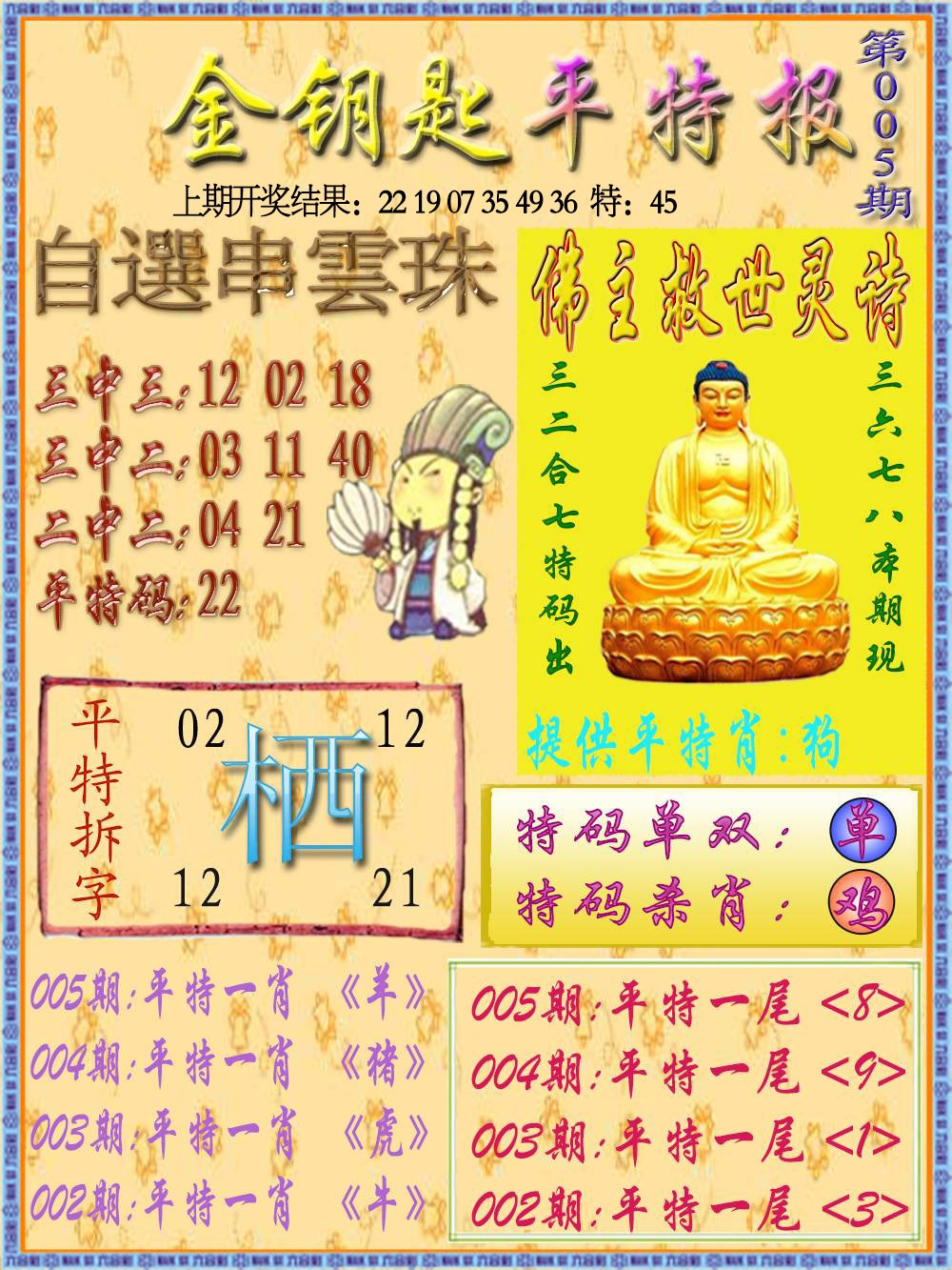 005期金钥匙平特报[图]