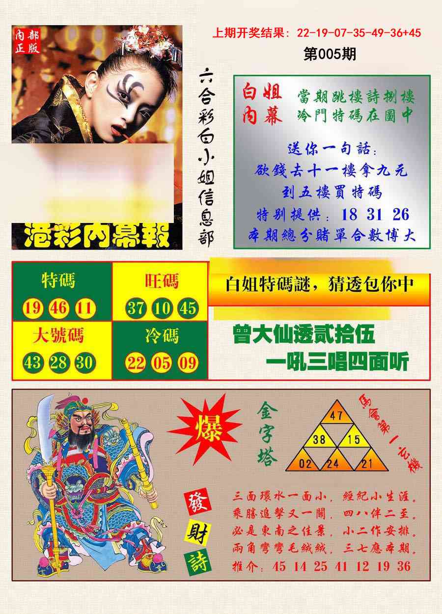 005期港彩内幕报[图]